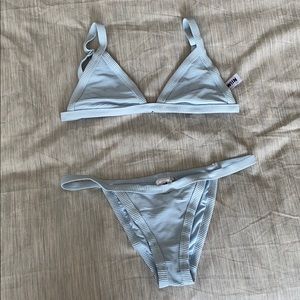 Ribbed Baby Blue Bikini